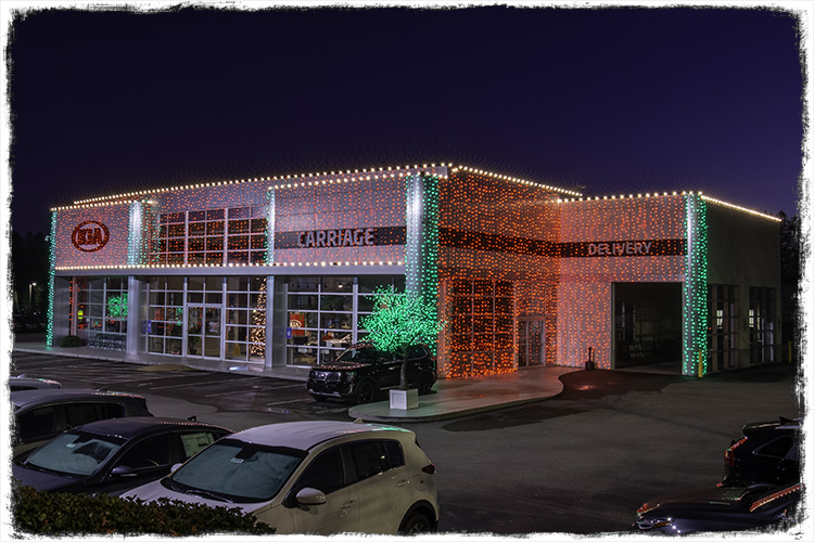 Christmas Lights on Car Dealership