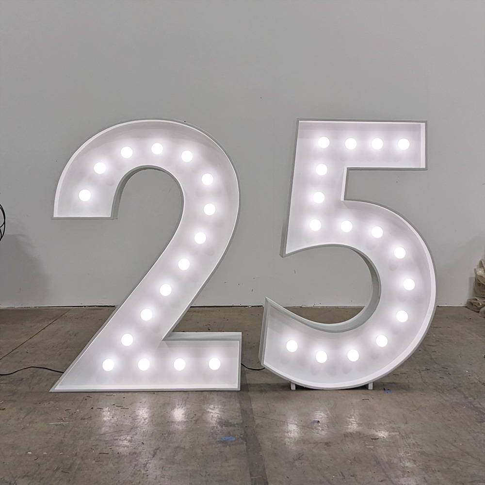 4ft White Marquee Numbers